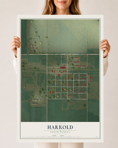 Map of Harrold, South Dakota, 24 x 36 inch unframed archival matte print