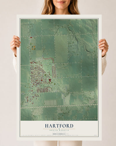 Map of Hartford, South Dakota, 24 x 36 inch unframed archival matte print