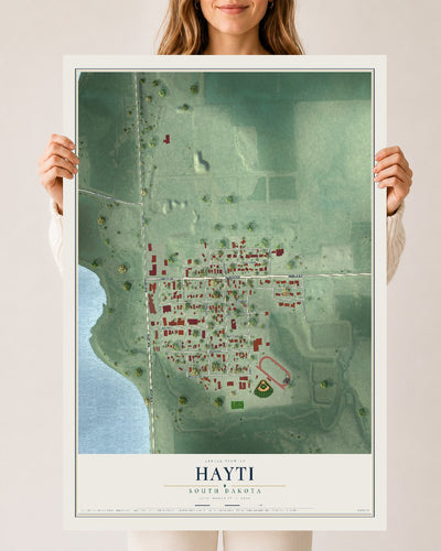 Map of Hayti, South Dakota, 24 x 36 inch unframed archival matte print