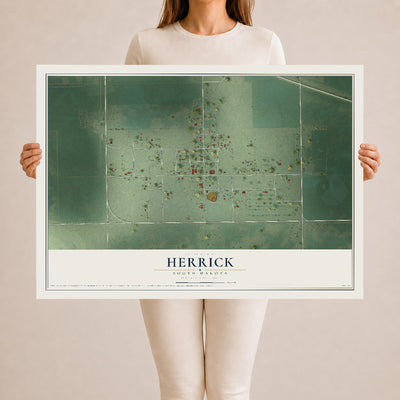 Map of Herrick, South Dakota, 24 x 36 inch unframed archival matte print