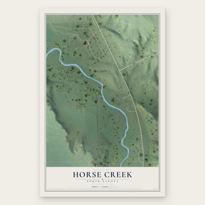 Horse Creek, South Dakota map print, the full design