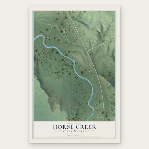 Horse Creek, South Dakota map print, the full design