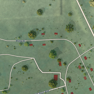 Close-up of the map of Horse Creek, South Dakota print showing street and building detail