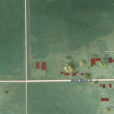 Second close-up of the map of Hosmer, South Dakota print showing more streets and buildings