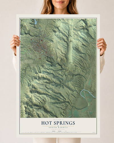 Map of Hot Springs, South Dakota, 24 x 36 inch unframed archival matte print