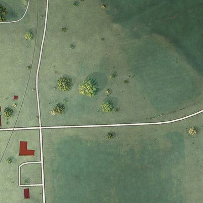 Second close-up of the map of Hudson, South Dakota print showing more streets and buildings