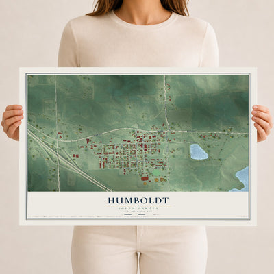 Map of Humboldt, South Dakota, 12 x 18 inch unframed archival matte print