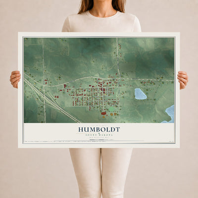 Map of Humboldt, South Dakota, 24 x 36 inch unframed archival matte print