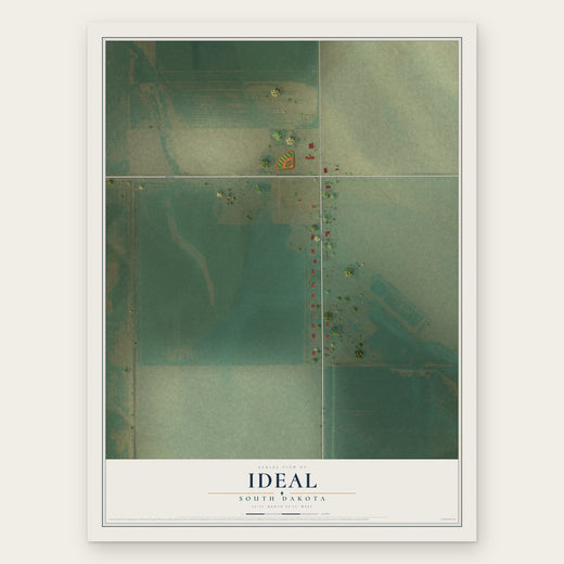 Ideal, South Dakota map print, the full design