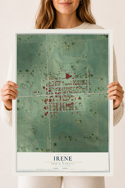 Map of Irene, South Dakota, 18 x 24 inch unframed archival matte print