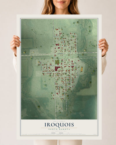 Map of Iroquois, South Dakota, 24 x 36 inch unframed archival matte print