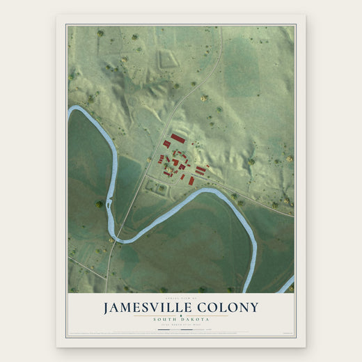 Jamesville Colony, South Dakota map print, the full design