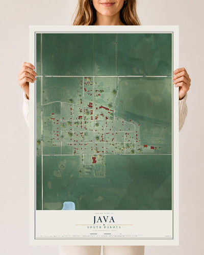 Map of Java, South Dakota, 24 x 36 inch unframed archival matte print