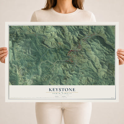 Map of Keystone, South Dakota, 18 x 24 inch unframed archival matte print