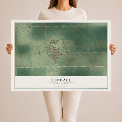 Map of Kimball, South Dakota, 24 x 36 inch unframed archival matte print