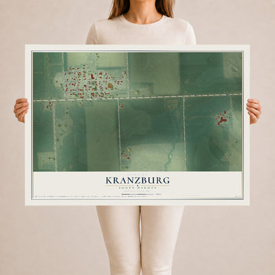 Map of Kranzburg, South Dakota, 24 x 36 inch unframed archival matte print