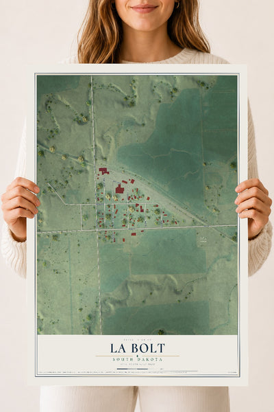 Map of La Bolt, South Dakota, 18 x 24 inch unframed archival matte print
