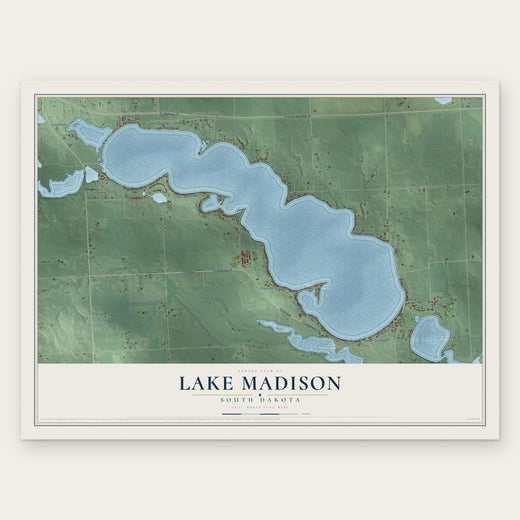 Lake Madison, South Dakota map print, the full design