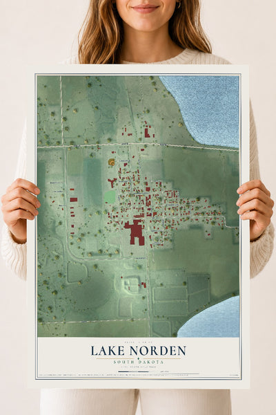 Map of Lake Norden, South Dakota, 18 x 24 inch unframed archival matte print