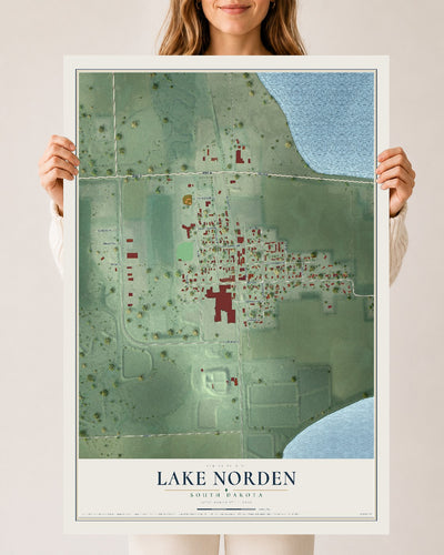 Map of Lake Norden, South Dakota, 24 x 36 inch unframed archival matte print