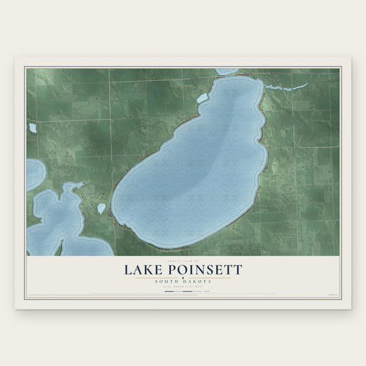 Lake Poinsett, South Dakota map print, the full design