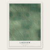 Lakeview, South Dakota map print, the full design