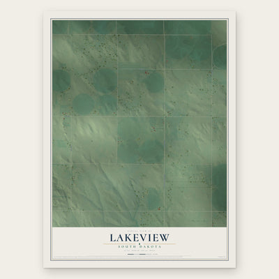 Lakeview, South Dakota map print, the full design