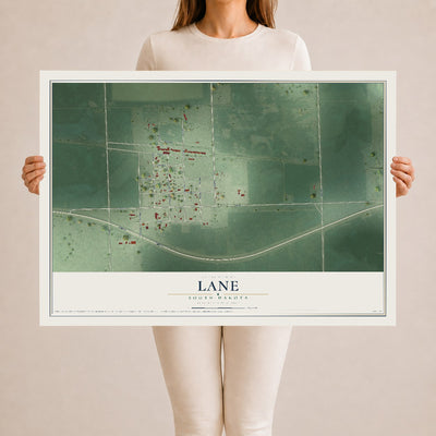 Map of Lane, South Dakota, 24 x 36 inch unframed archival matte print