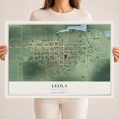 Map of Leola, South Dakota, 18 x 24 inch unframed archival matte print