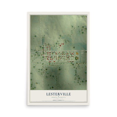 Map of Lesterville, South Dakota, 12 x 18 inch unframed archival matte print