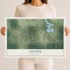Map of Letcher, South Dakota, 12 x 18 inch unframed archival matte print