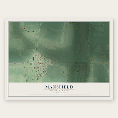 Mansfield, South Dakota map print, the full design