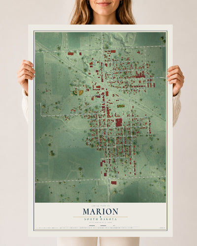 Map of Marion, South Dakota, 24 x 36 inch unframed archival matte print