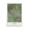 Map of Martin, South Dakota, 12 x 18 inch unframed archival matte print