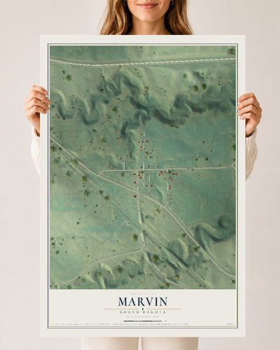 Map of Marvin, South Dakota, 24 x 36 inch unframed archival matte print