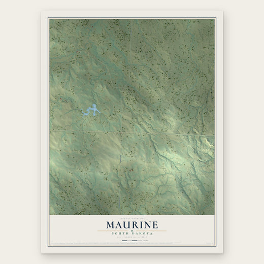 Maurine, South Dakota map print, the full design