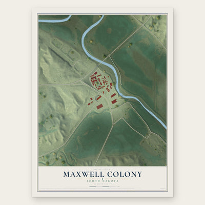 Maxwell Colony, South Dakota map print, the full design