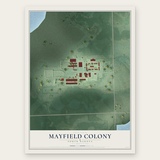 Mayfield Colony, South Dakota map print, the full design