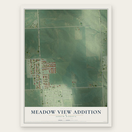 Meadow View Addition, South Dakota map print, the full design