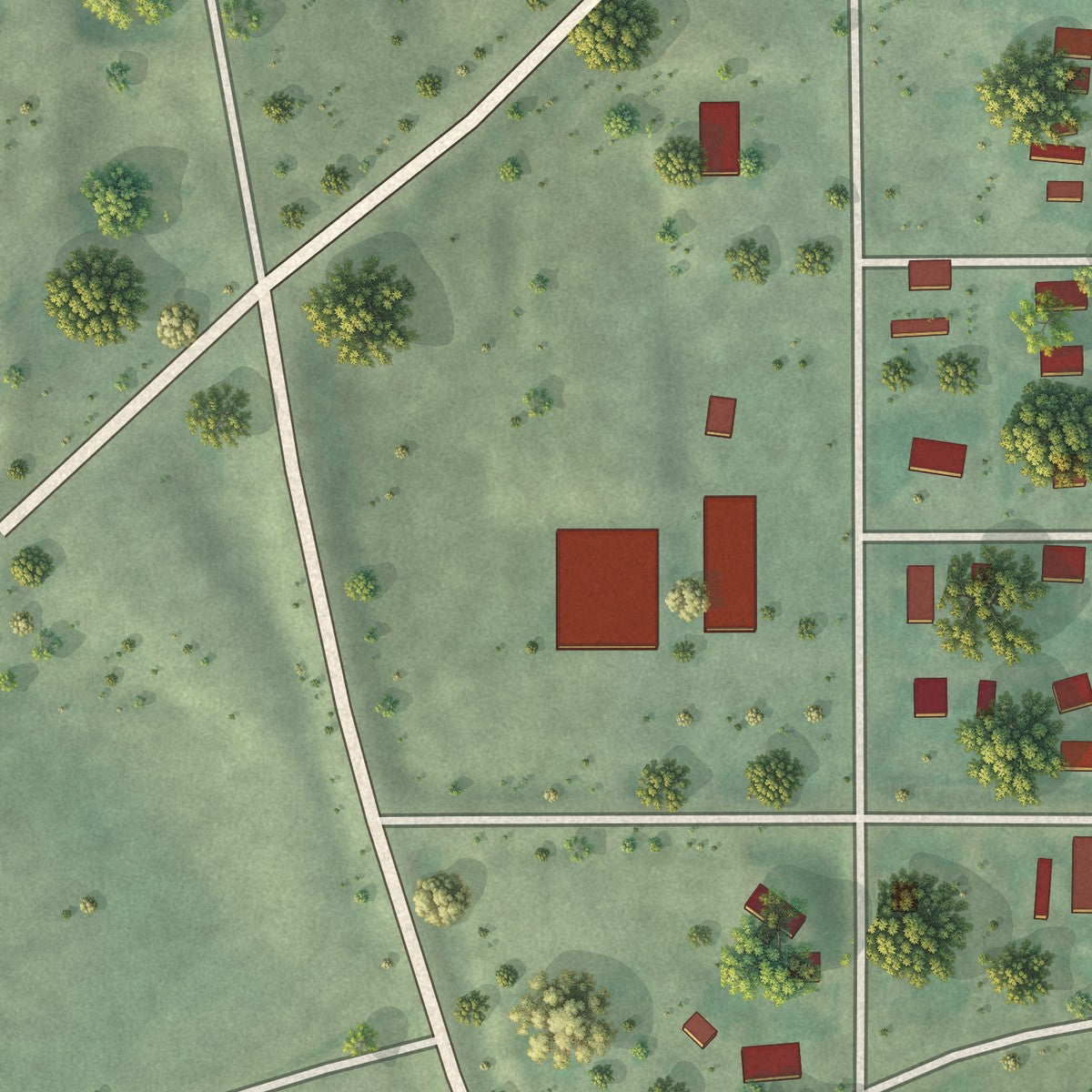 Second close-up of the map of Midland, South Dakota print showing more streets and buildings