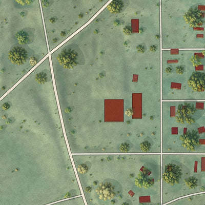 Second close-up of the map of Midland, South Dakota print showing more streets and buildings