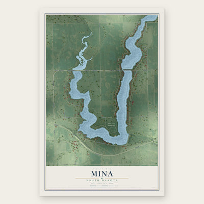 Mina, South Dakota map print, the full design