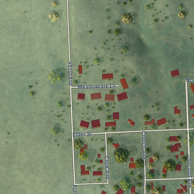 Second close-up of the map of Montrose, South Dakota print showing more streets and buildings