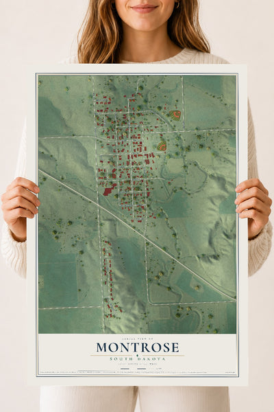 Map of Montrose, South Dakota, 18 x 24 inch unframed archival matte print