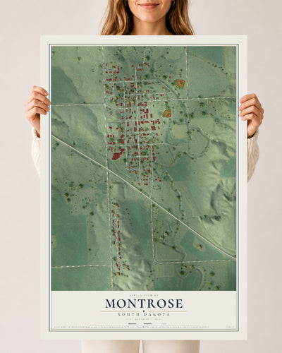 Map of Montrose, South Dakota, 24 x 36 inch unframed archival matte print