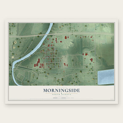 Morningside, South Dakota map print, the full design