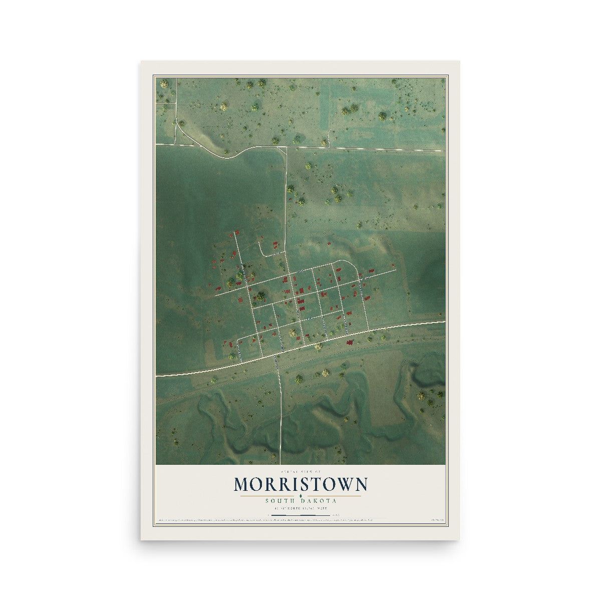 Map of Morristown, South Dakota, 12 x 18 inch unframed archival matte print