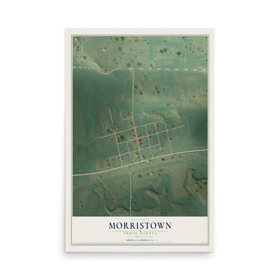 Map of Morristown, South Dakota, 12 x 18 inch unframed archival matte print
