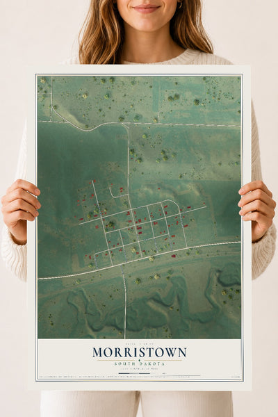 Map of Morristown, South Dakota, 18 x 24 inch unframed archival matte print