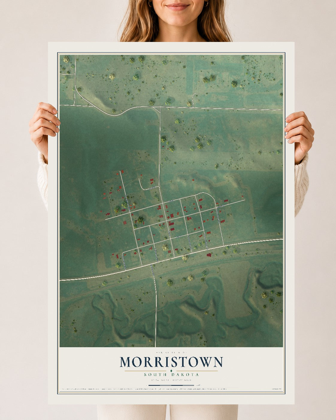 Map of Morristown, South Dakota, 24 x 36 inch unframed archival matte print